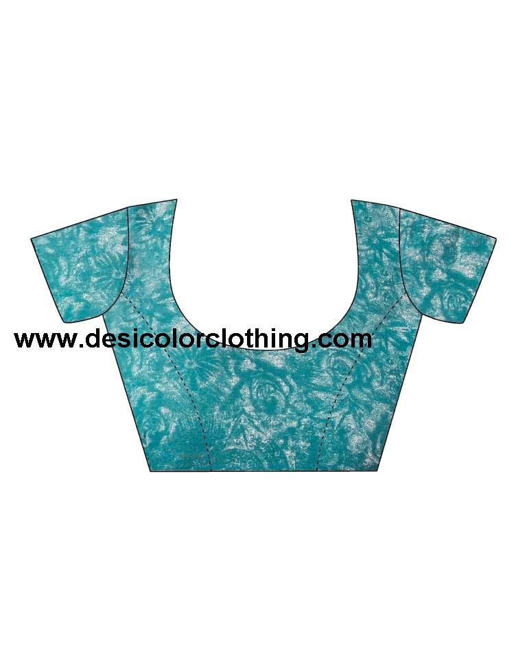 Dusty Teal Blue Georgette Printed Saree