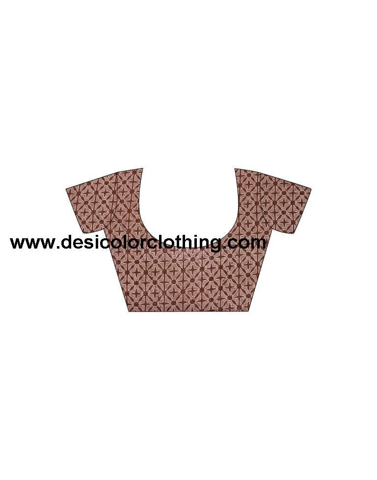 Brown Georgette Printed Saree