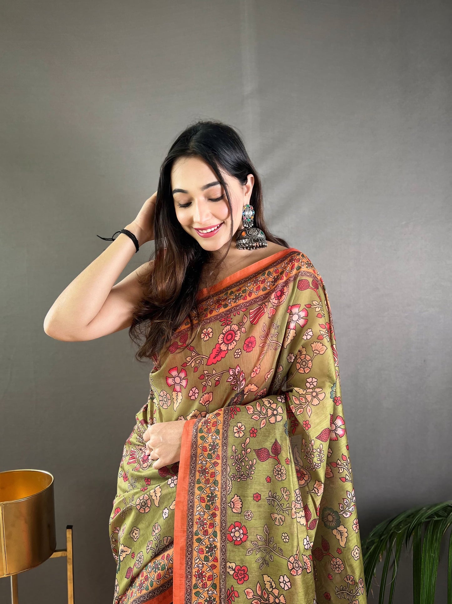 Product Image - Designer Malai Cotton Kalamkari Saree – Perfect Ethnic Wear
