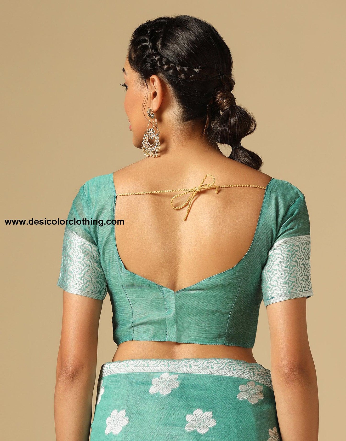 Green Banarasi Cotton Saree