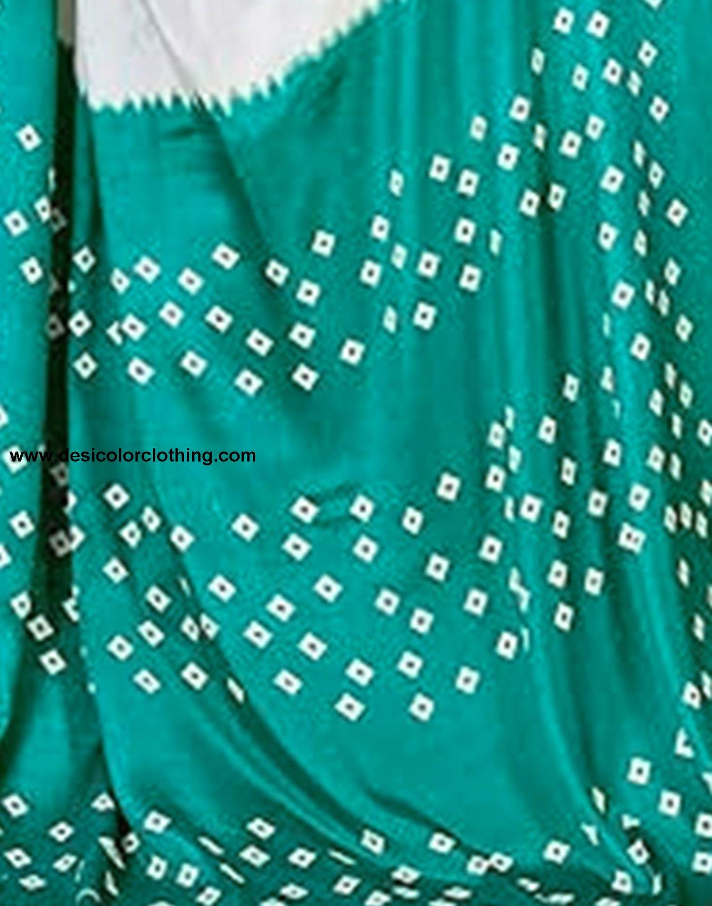 Rama Green Printed Chiffon Saree