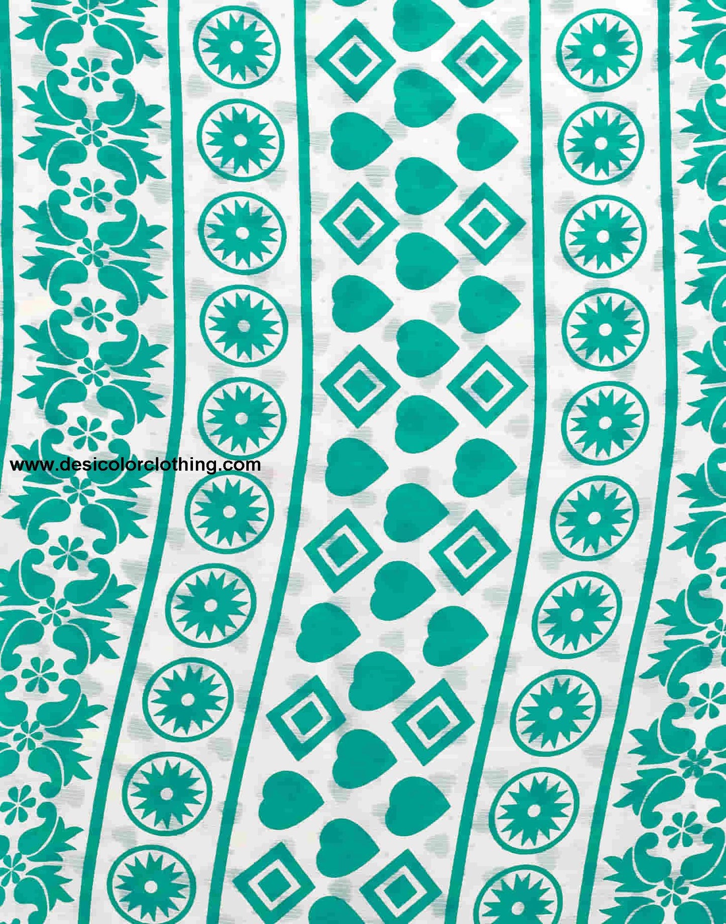 Turquoise Chiffon Printed Saree