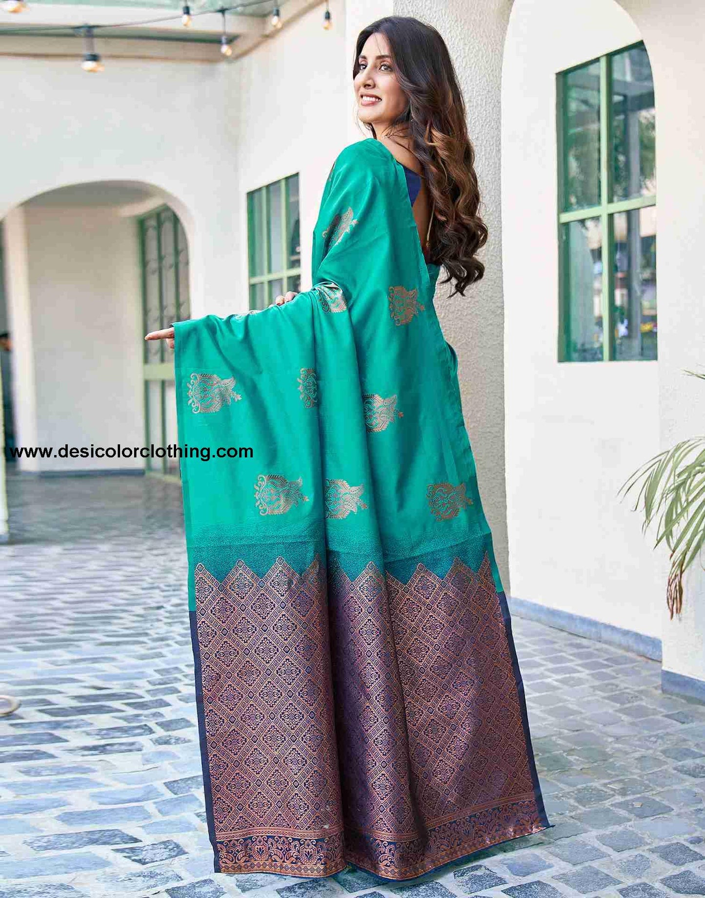Blue Silk Woven Saree