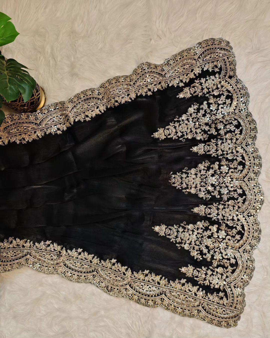 Designer black sarees