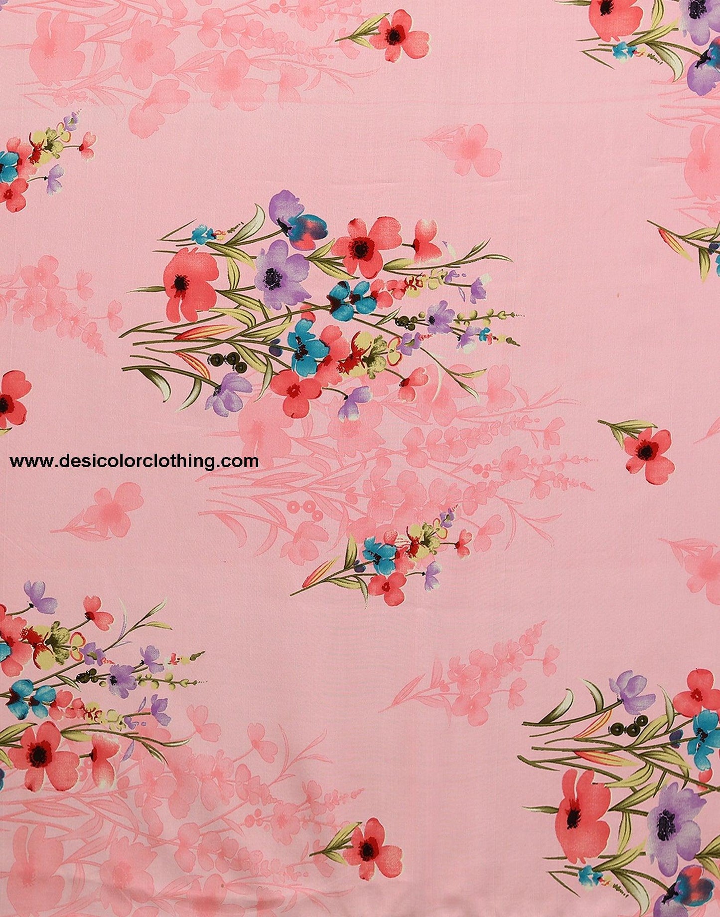 Pink Georgette Floral Printed Saree