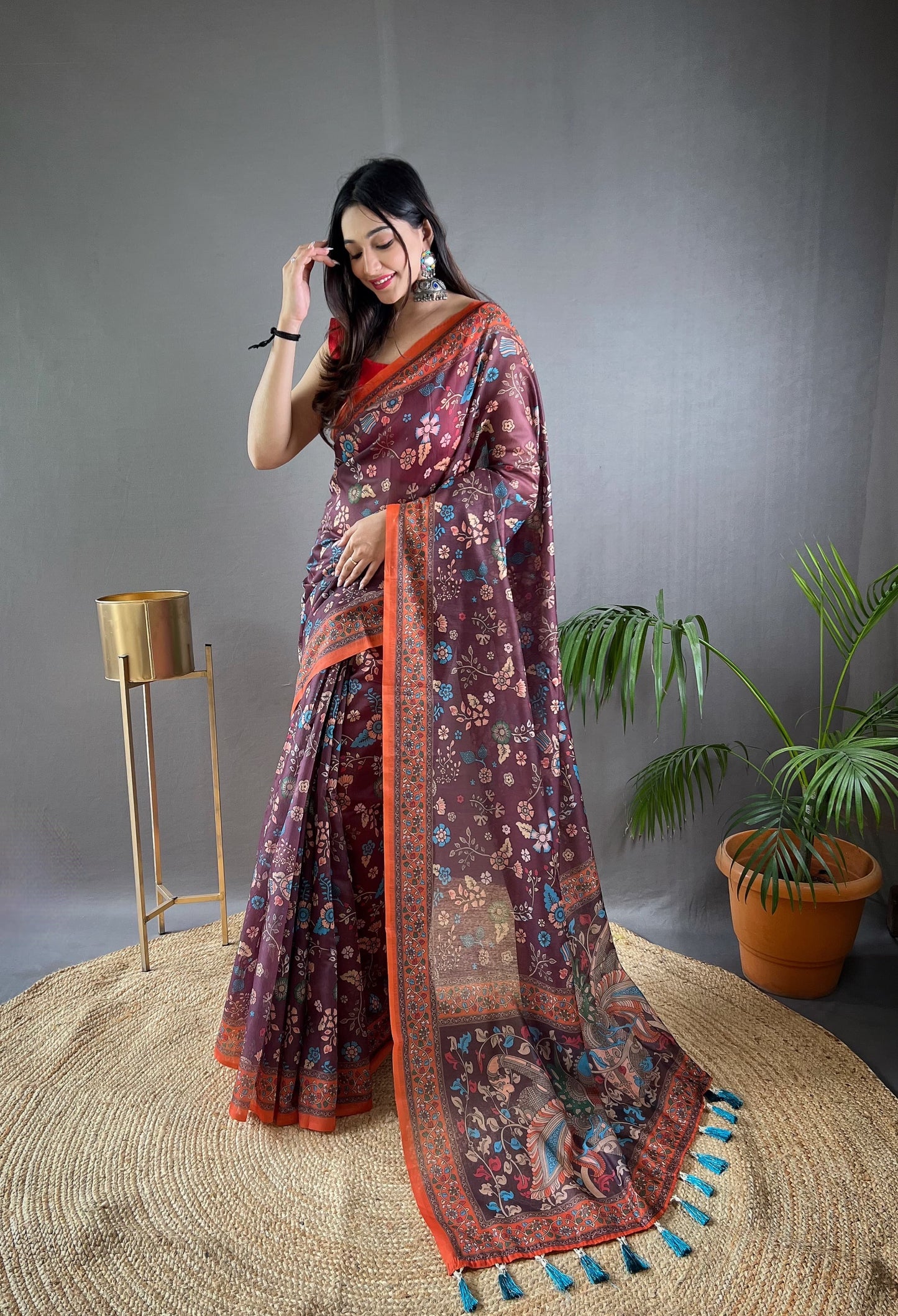 Product Image - Designer Malai Cotton Kalamkari Saree – Perfect Ethnic Wear