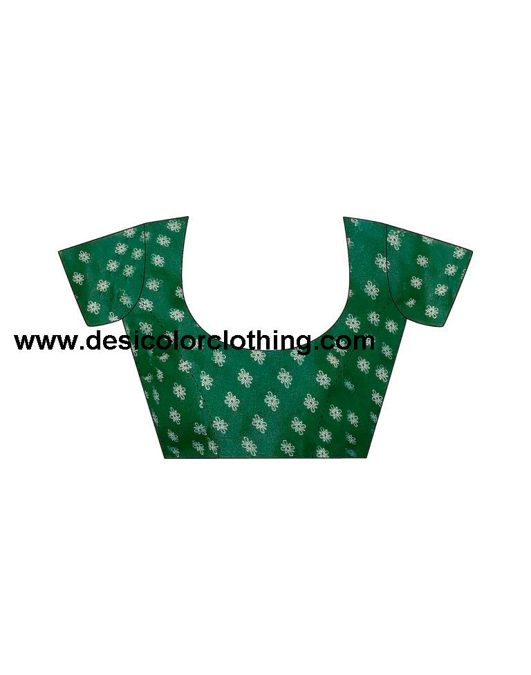Dark Green Printed Saree
