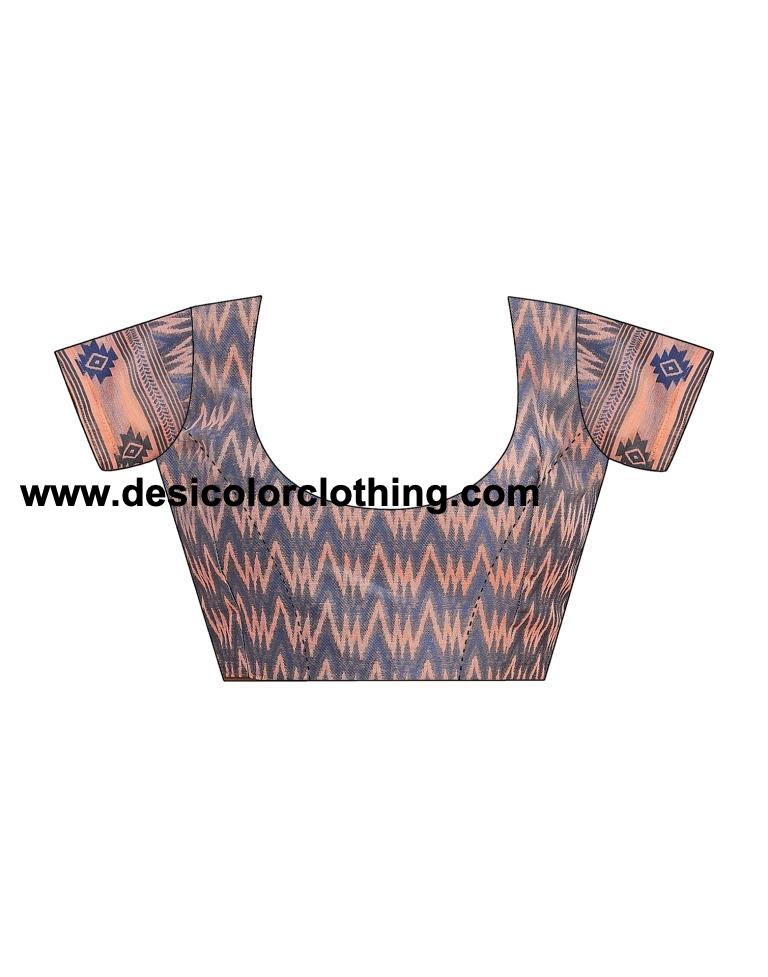 Peach Silk Plain Sarees