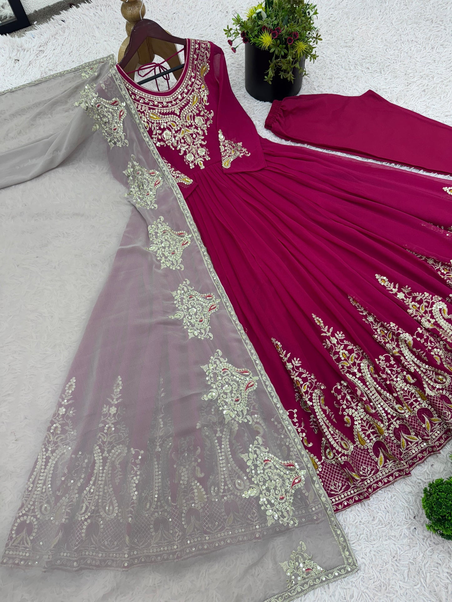 Product Image - Heavy Designer Party Wear Georgette Gown with Dupatta