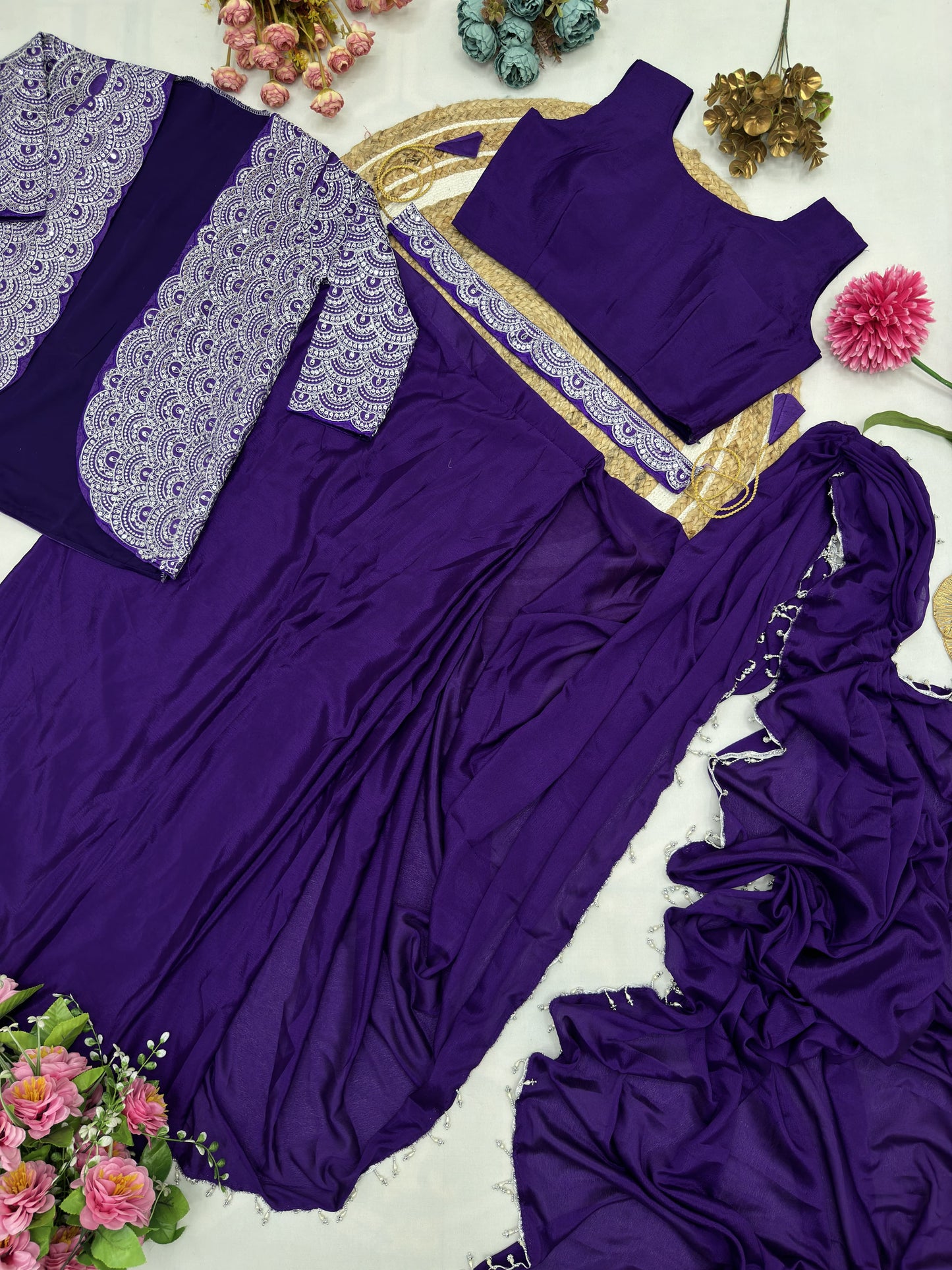 Product Image - Exquisite Ready To Wear Designer Saree with Jacket - HV-9246