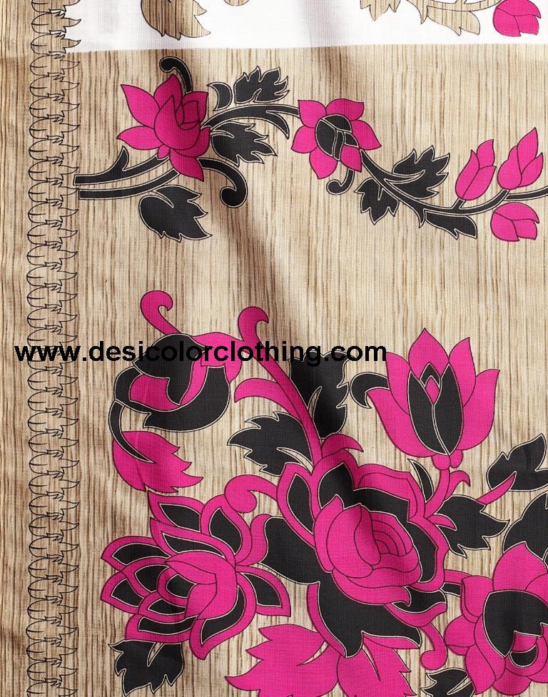 White Coloured Poly Silk Printed Partywear saree