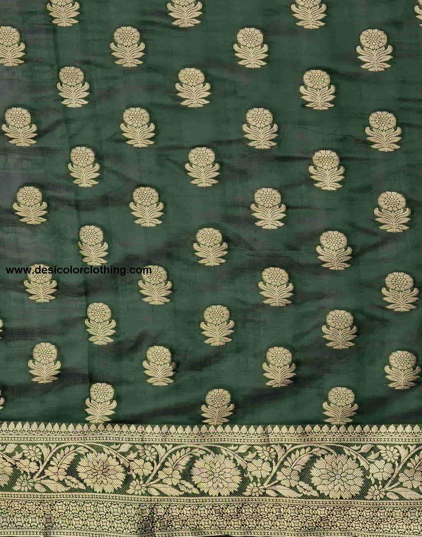Green Banarasi Silk Woven Saree