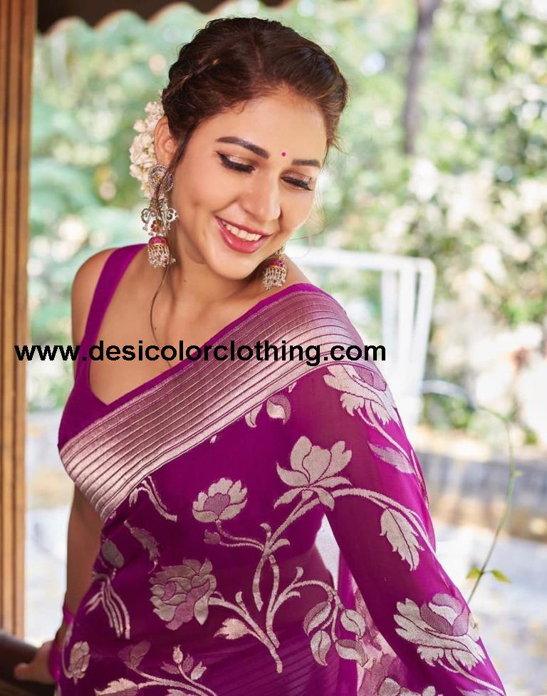 Wine Silk Saree