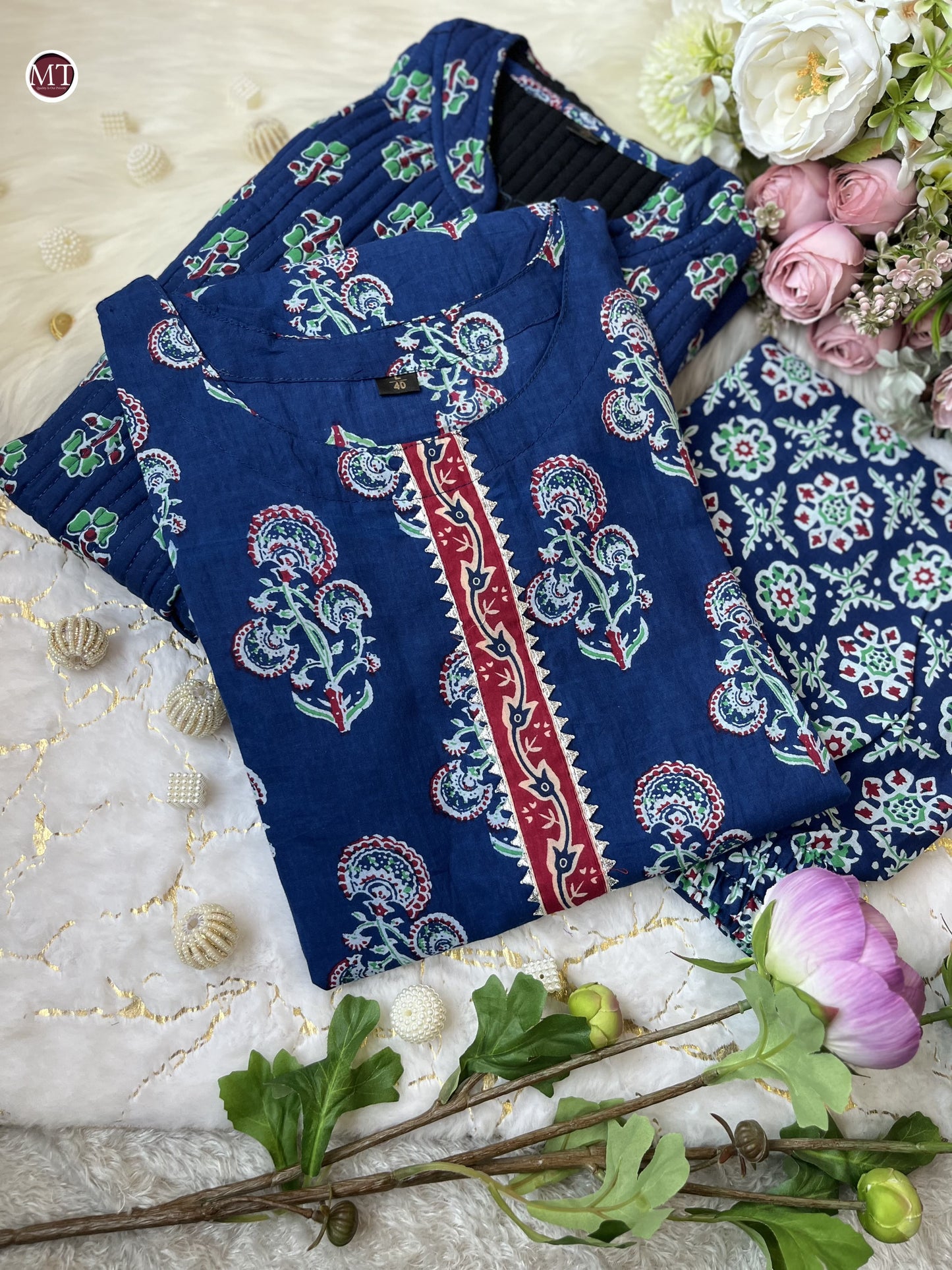 Product Image - Voluminous Jacket Suit Set - Elegant Cotton Ethnic Wear