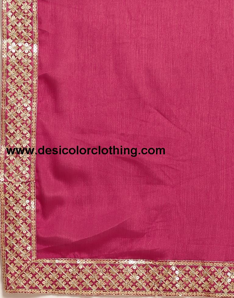 Cherry Pink Silk Saree
