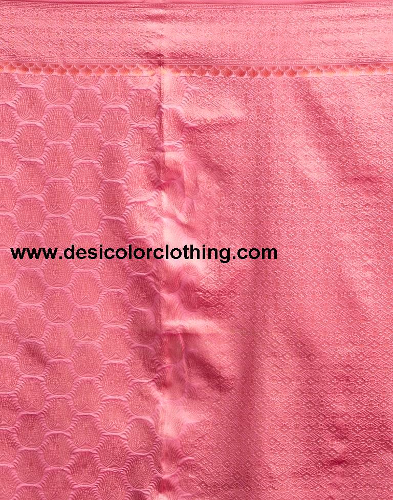 Pink Silk Plain Saree