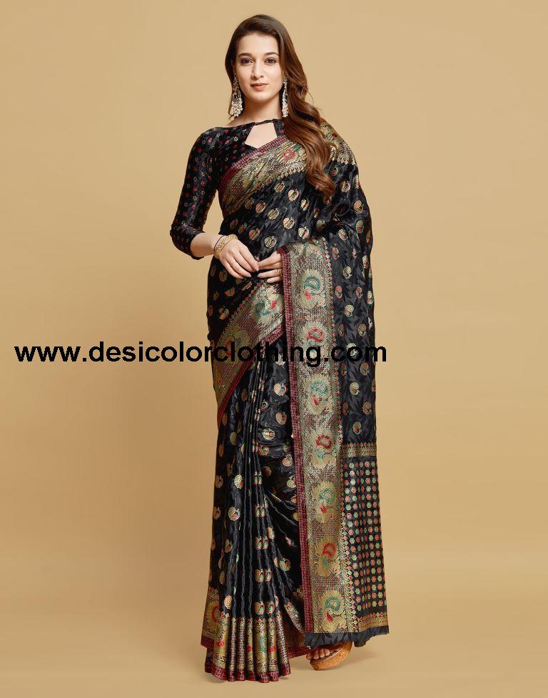 Black Silk Saree