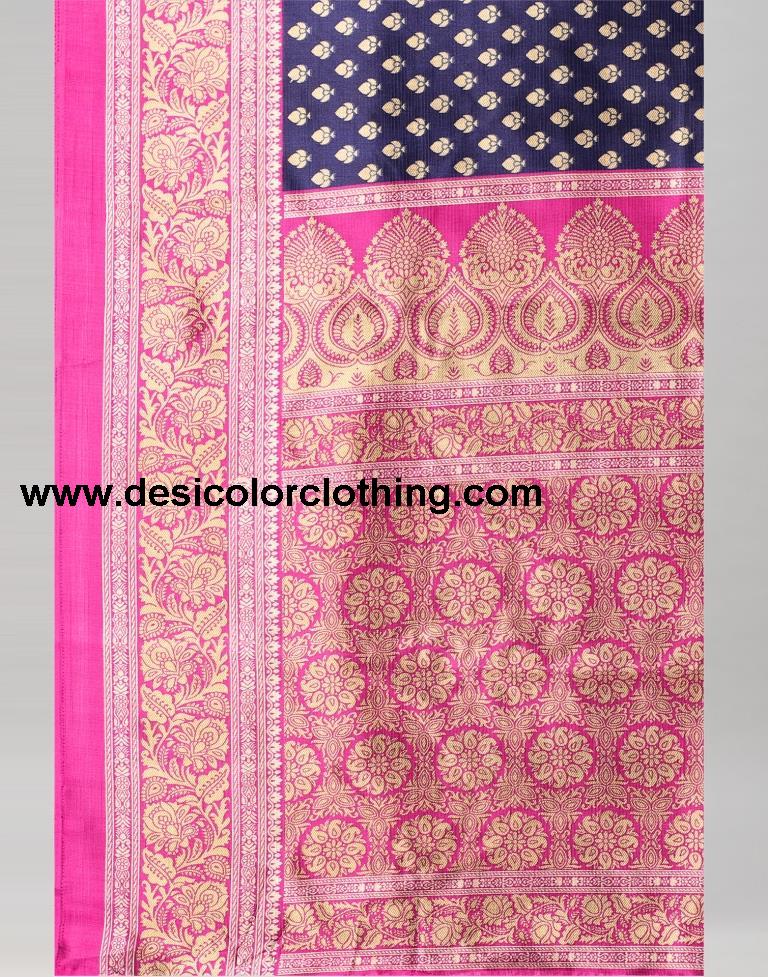 Pink Coloured Poly Silk Printed Saree | SLV2225S728