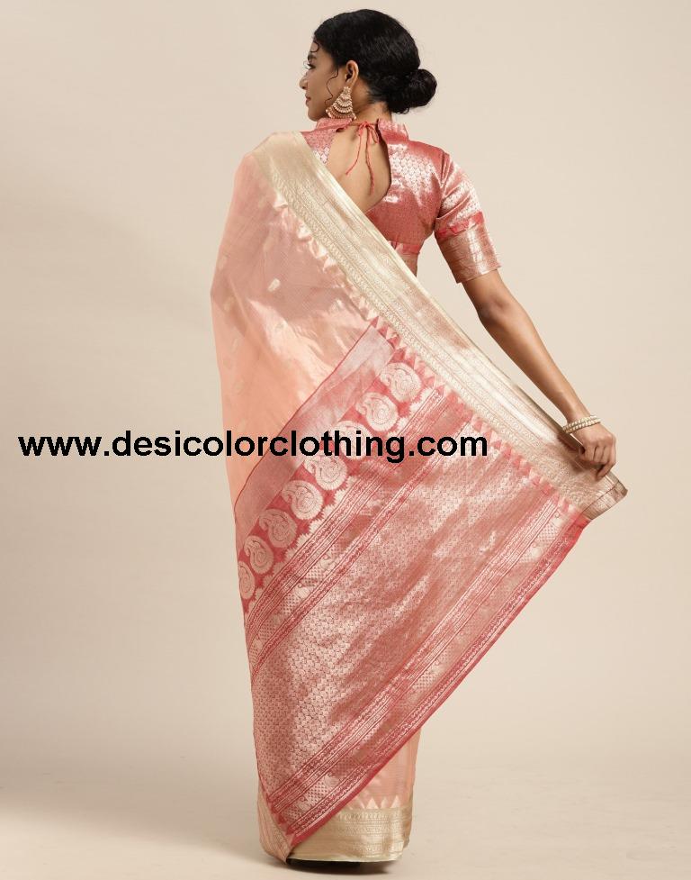 Peach Silk Saree