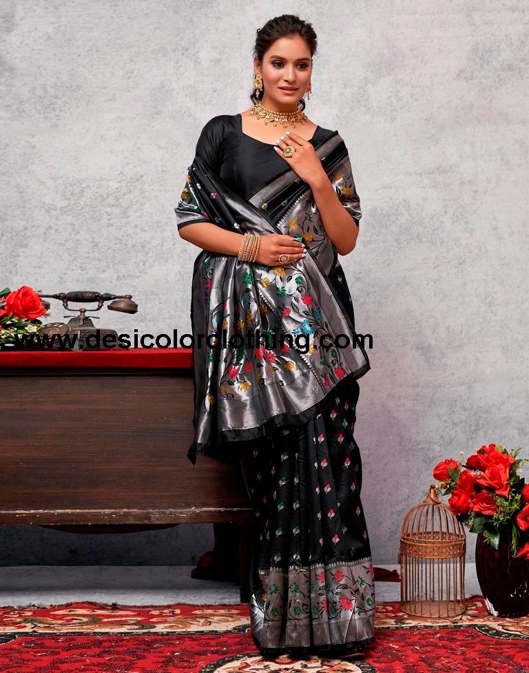 Silver Silk Woven Saree