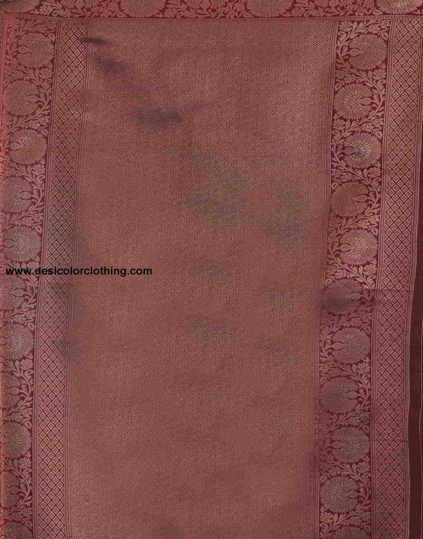 Peach Banarasi Silk Woven Saree