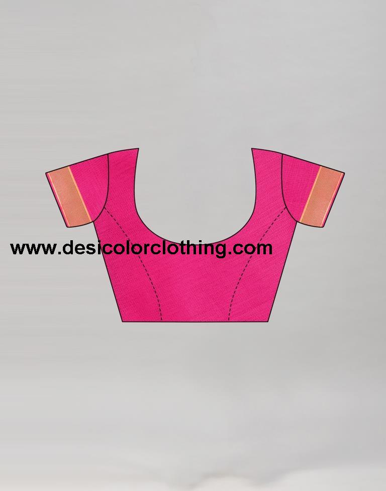 Dark Pink Coloured Poly Cotton Casual saree