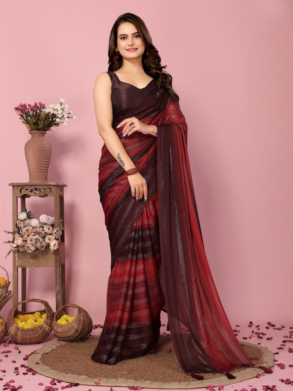READY TO WEAR 1 MIN SAREE - SOFT NAYLONE SAREE