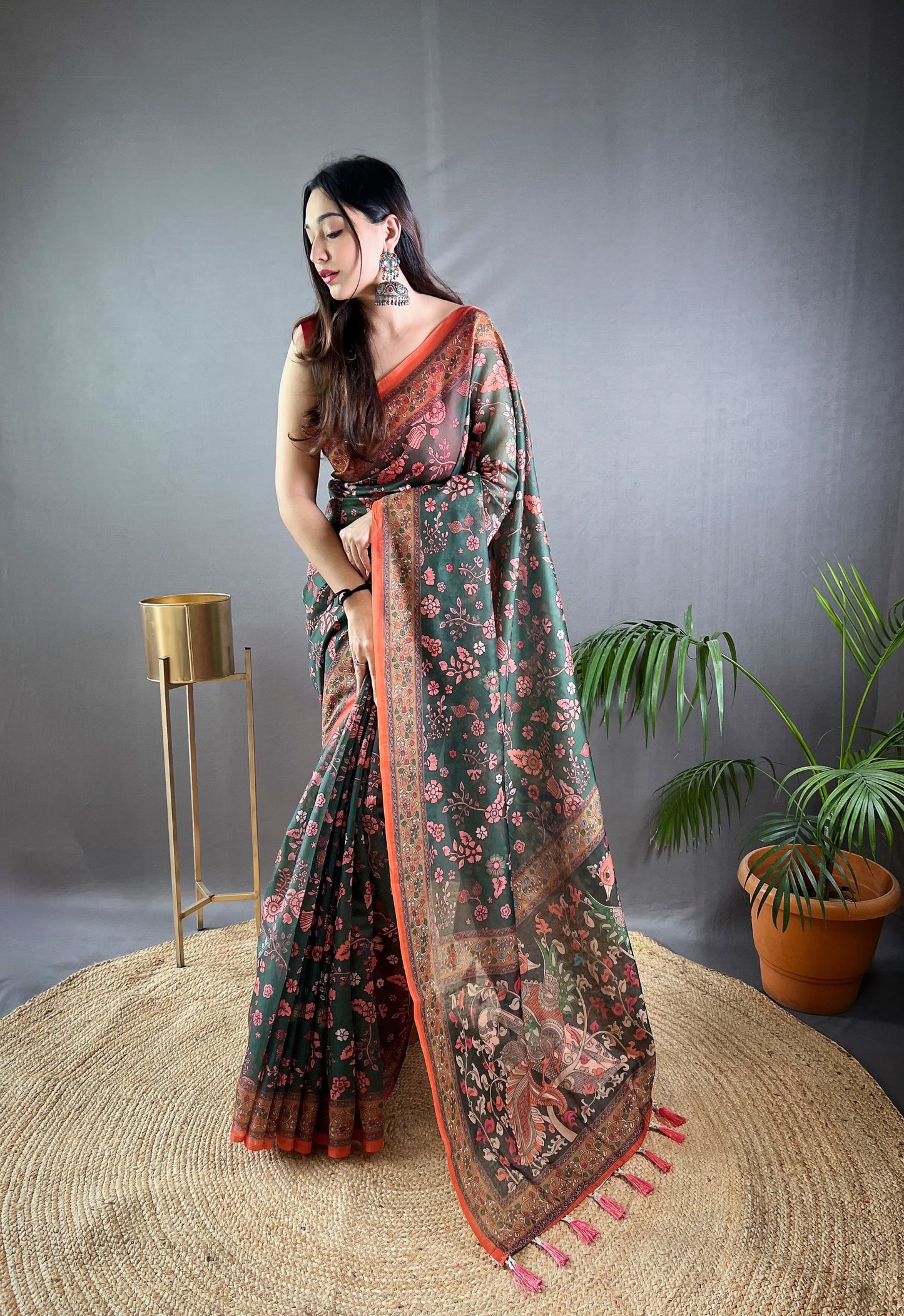 Product Image - Designer Malai Cotton Kalamkari Saree – Perfect Ethnic Wear