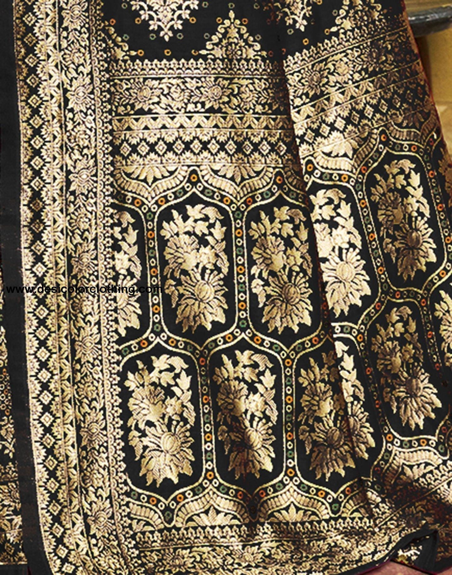 Black Jacquard Silk Saree