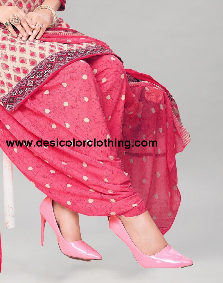 Printed Polyester Unstitched Salwar Suit Material