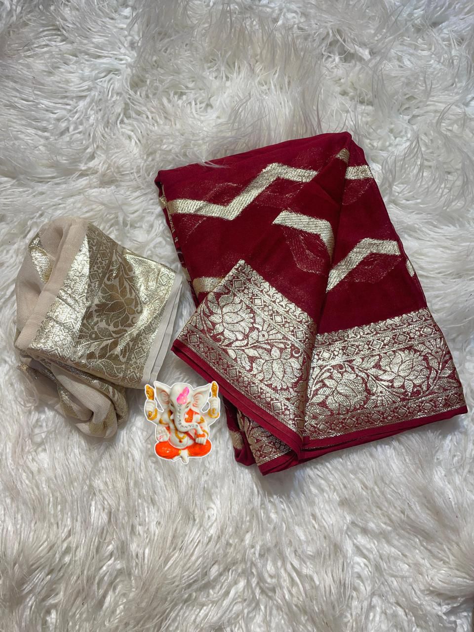 Product Image - Elegant Viscose Georgette Saree - Best Selling Designer Ethnic Wear