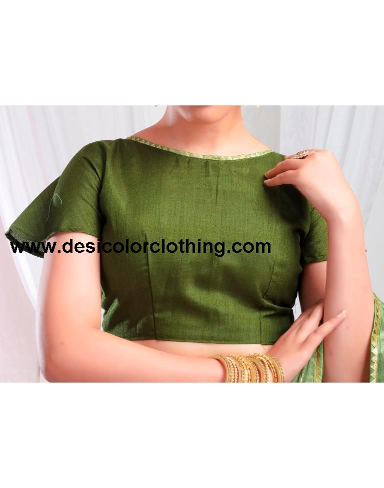 Pista Green Silk Plain Saree