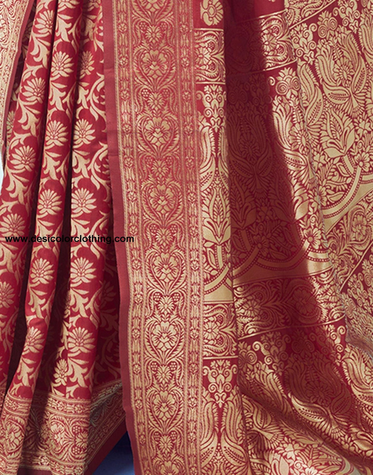 Red Jacquard Silk Saree
