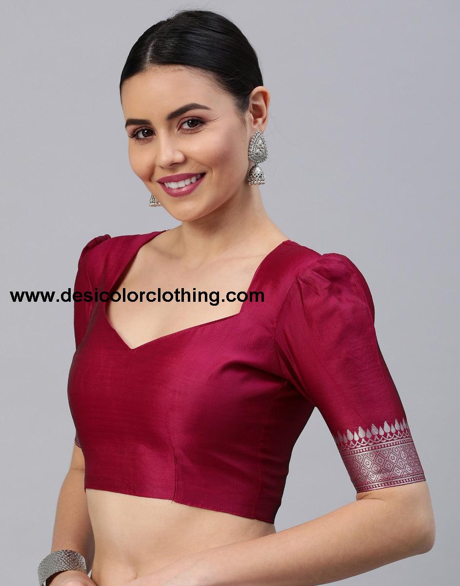 Cherry Red Banarasi Silk Saree