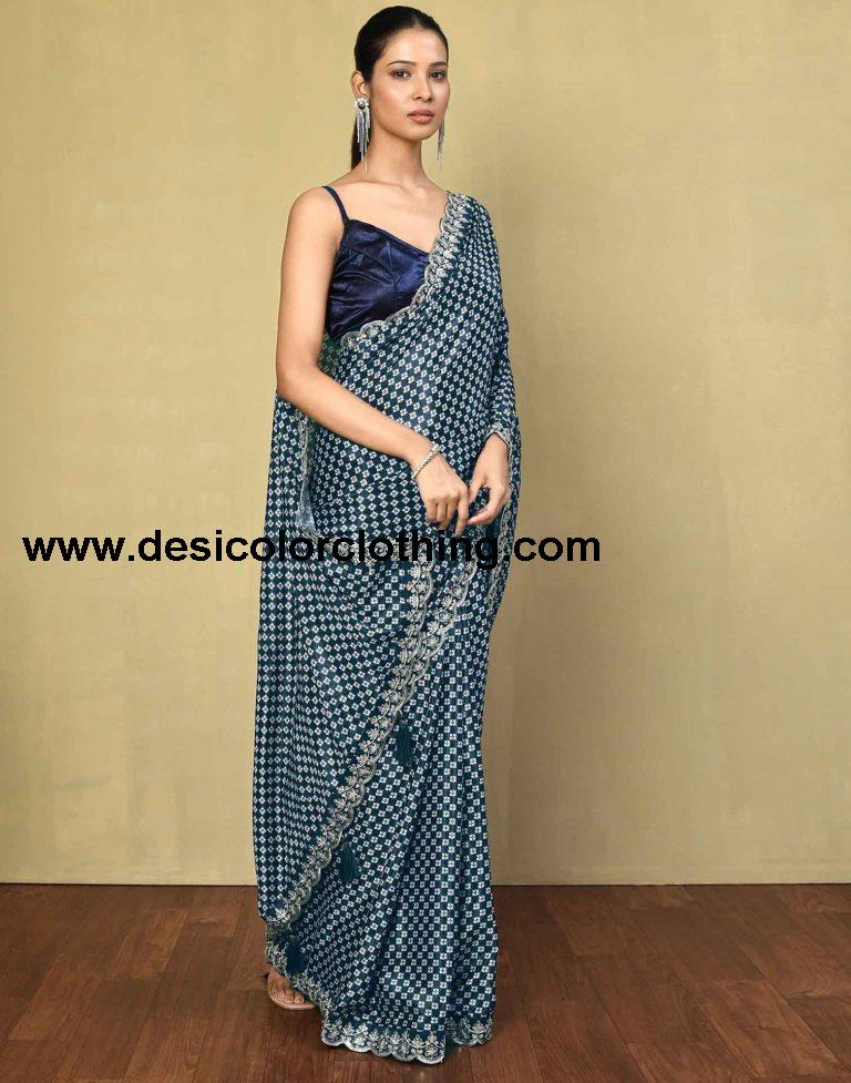 Rama Silk Printed Saree