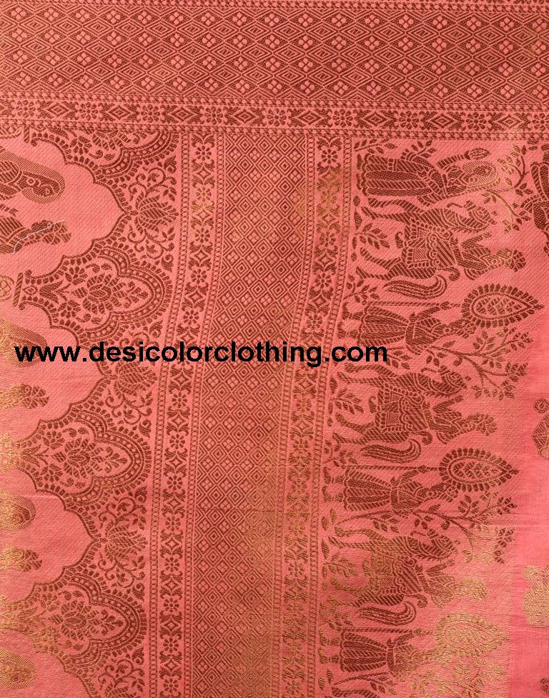 Dusty Pink Silk Plain Saree