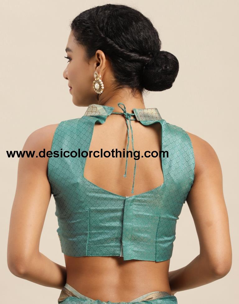 Aqua Green Organza Saree