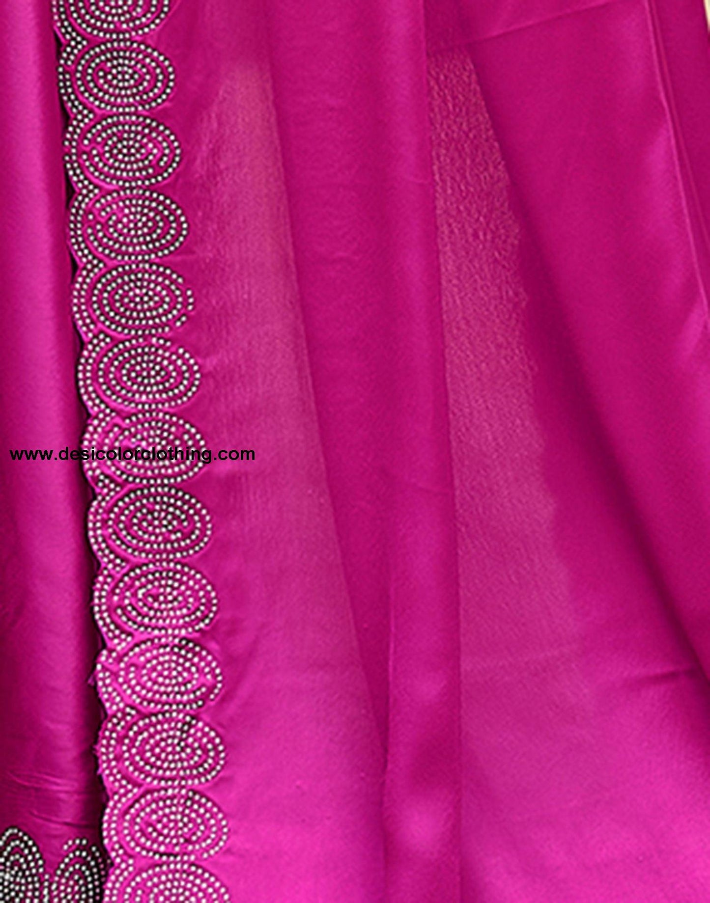 Pink Plain Silk Saree