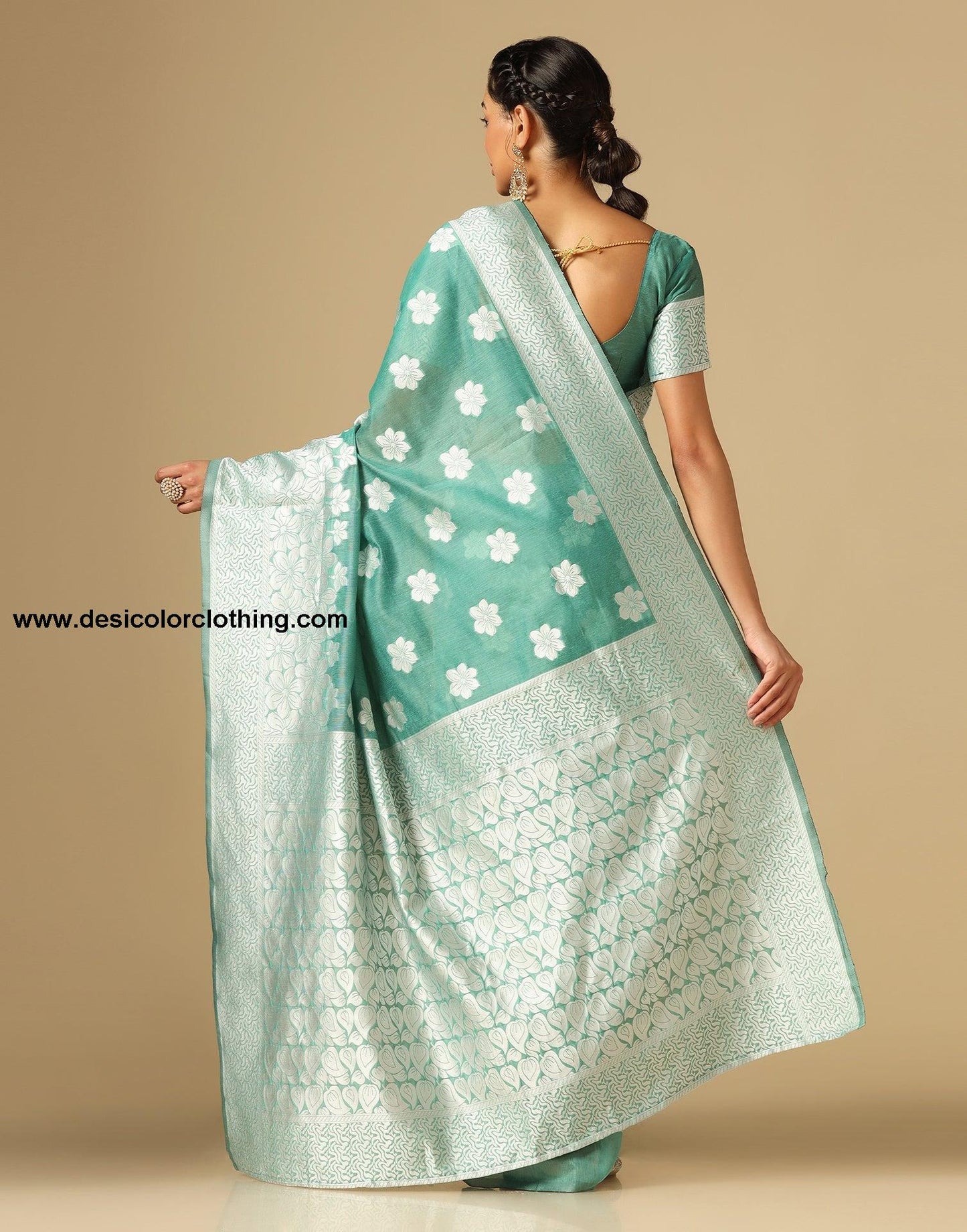 Green Banarasi Cotton Saree