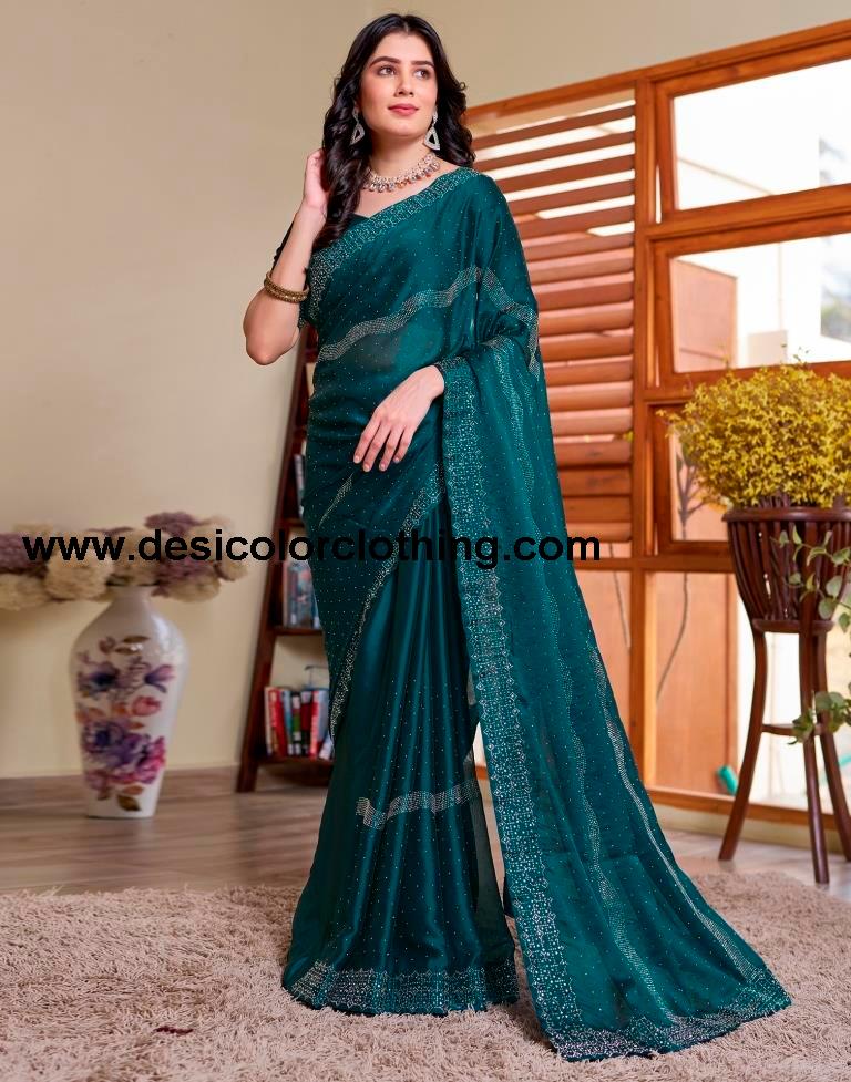 Rama Georgette Plain Saree