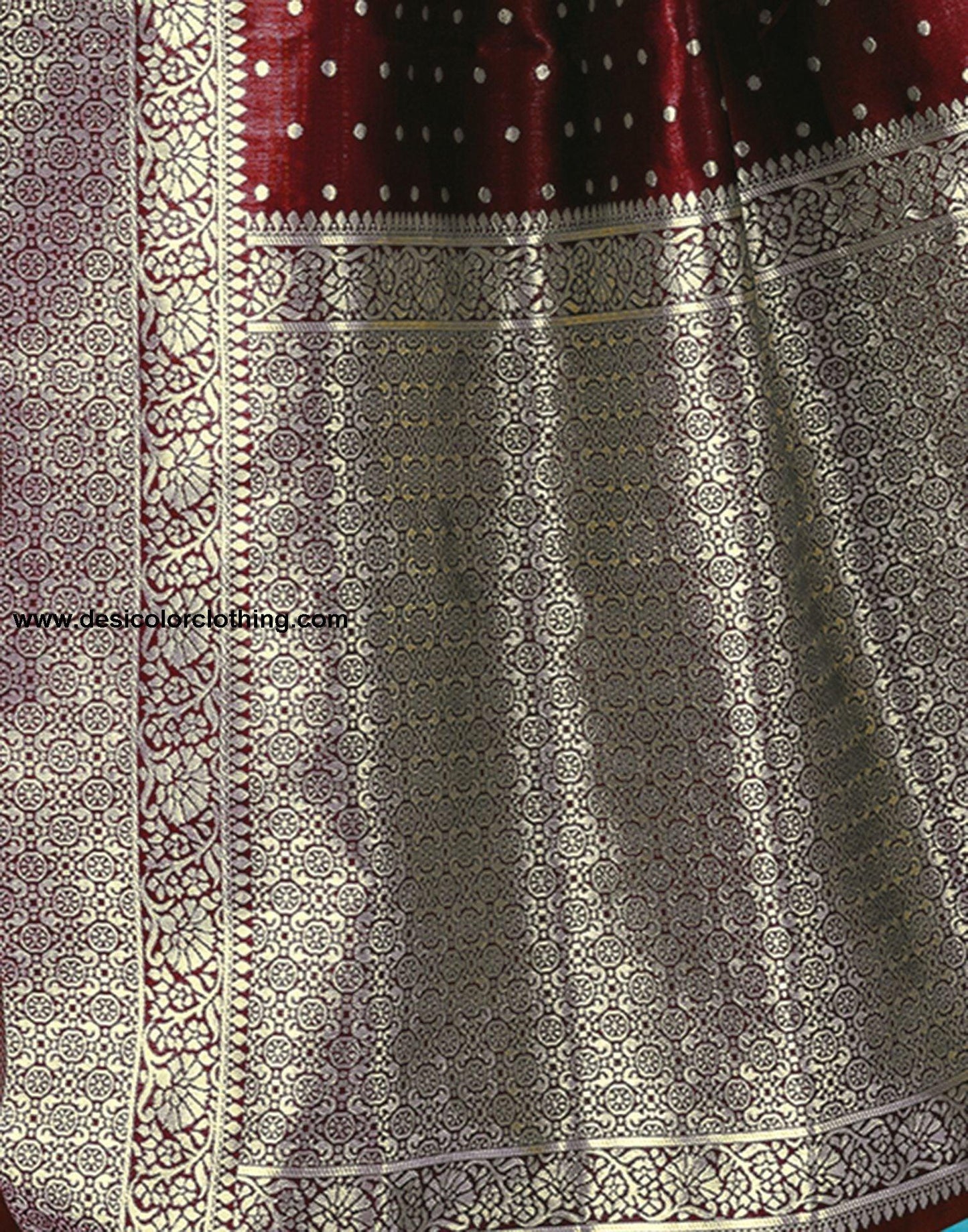 Brown Jacquard Silk Saree