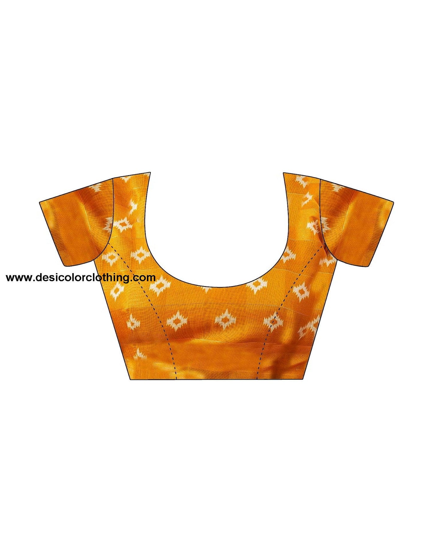 Yellow Printed Cotton Geometric Saree