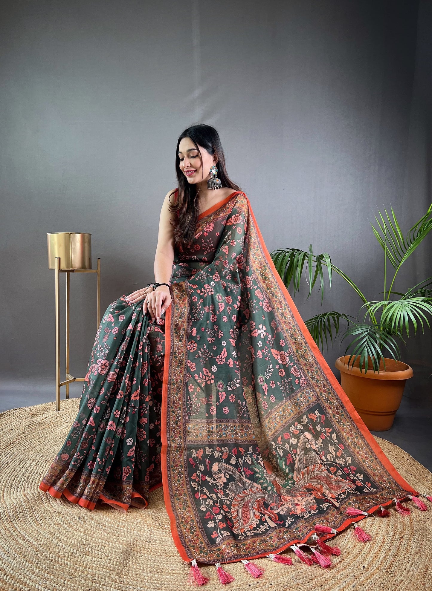 Product Image - Designer Malai Cotton Kalamkari Saree – Perfect Ethnic Wear