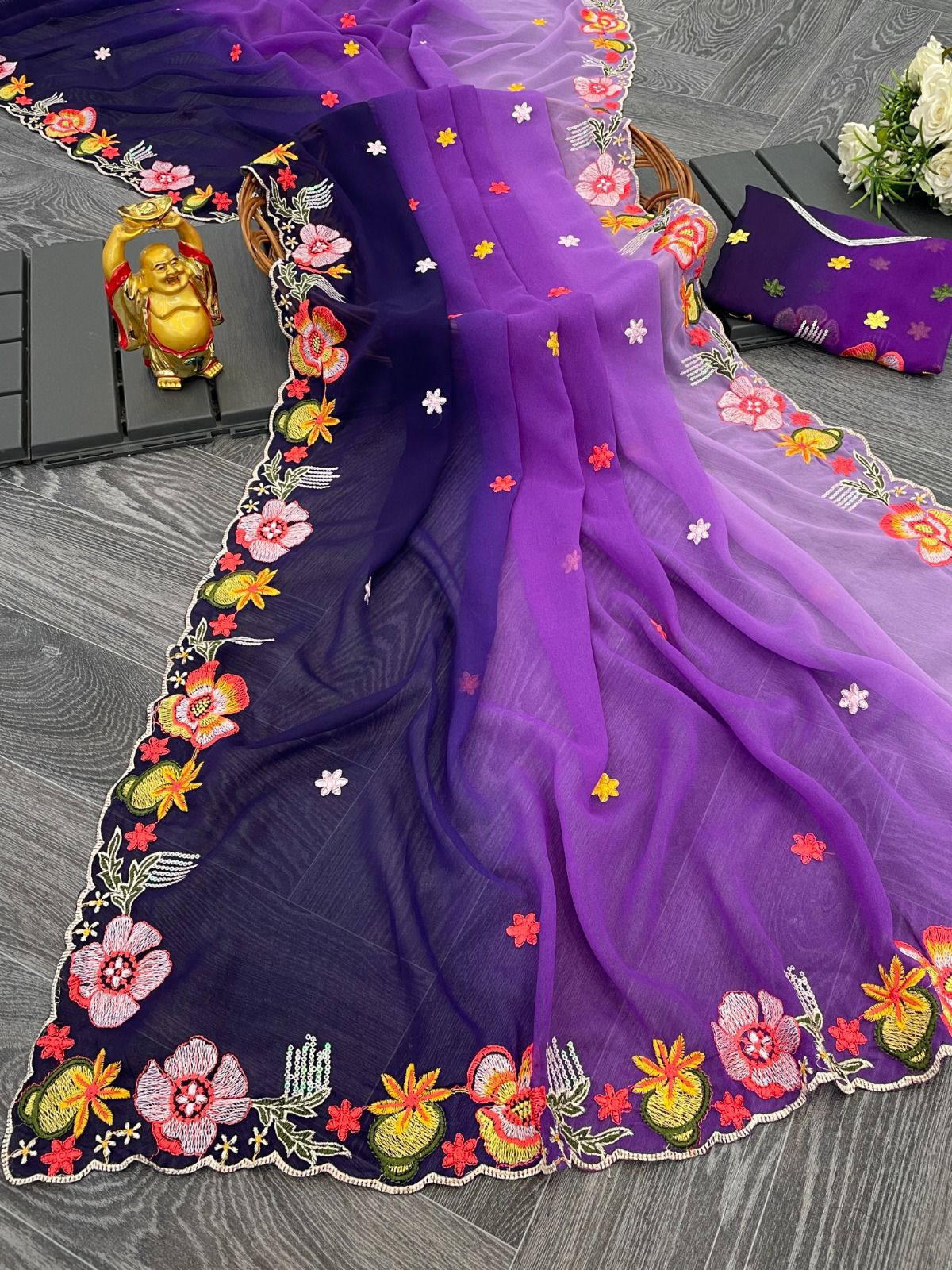 Product Image - Elegant KC-838 Georgette Sequence Saree | Designer Ethnic Wear