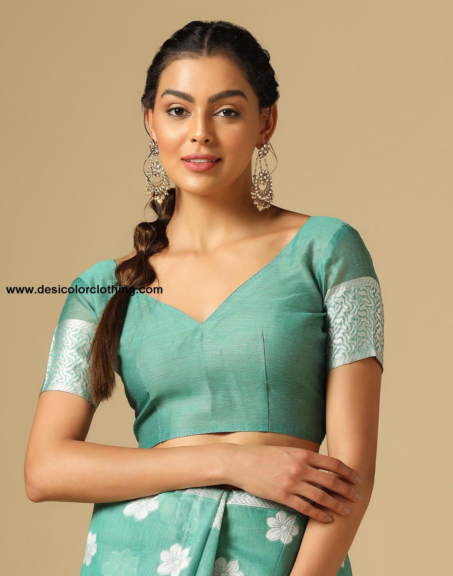 Green Banarasi Cotton Saree