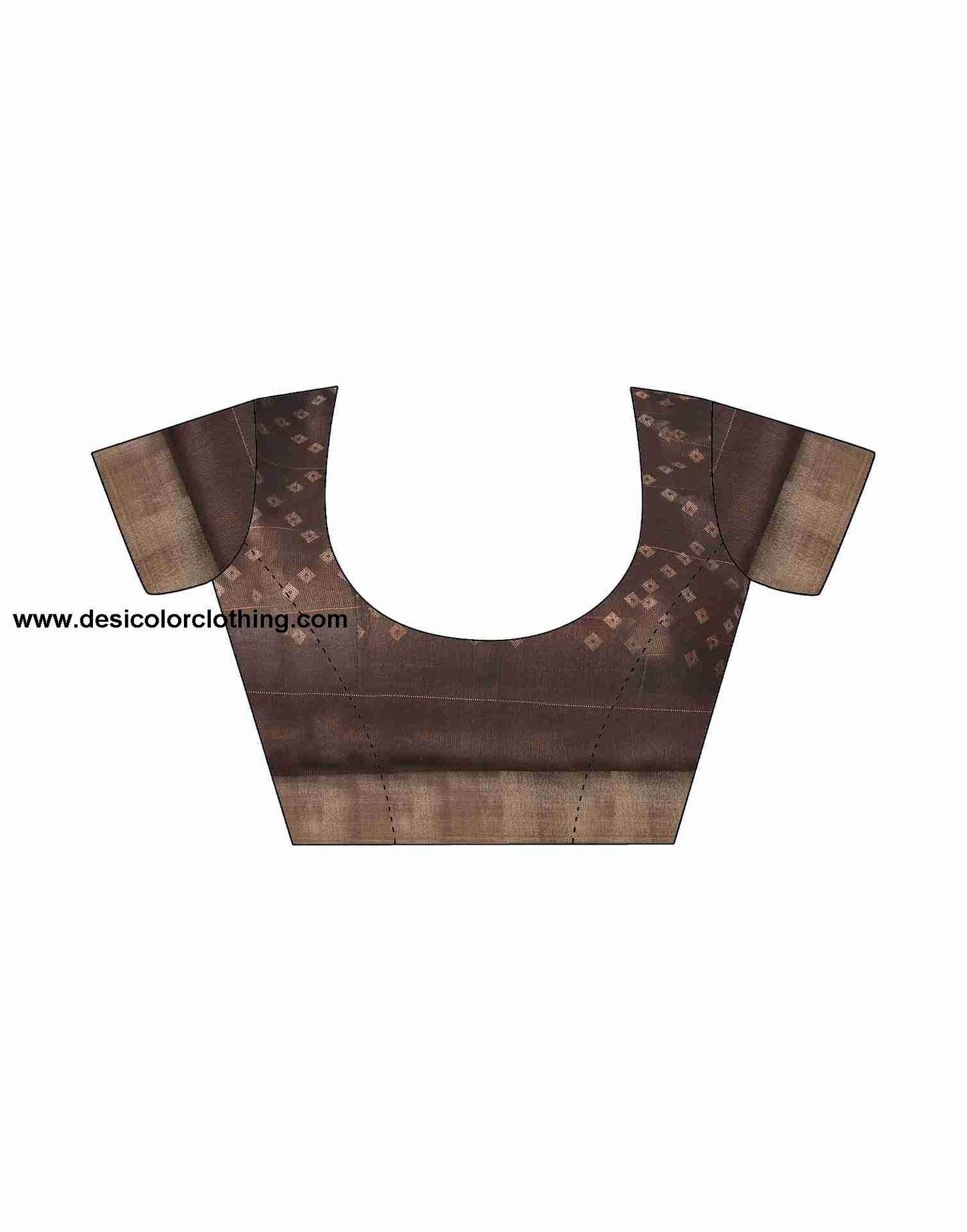 Brown Cotton Printed Saree