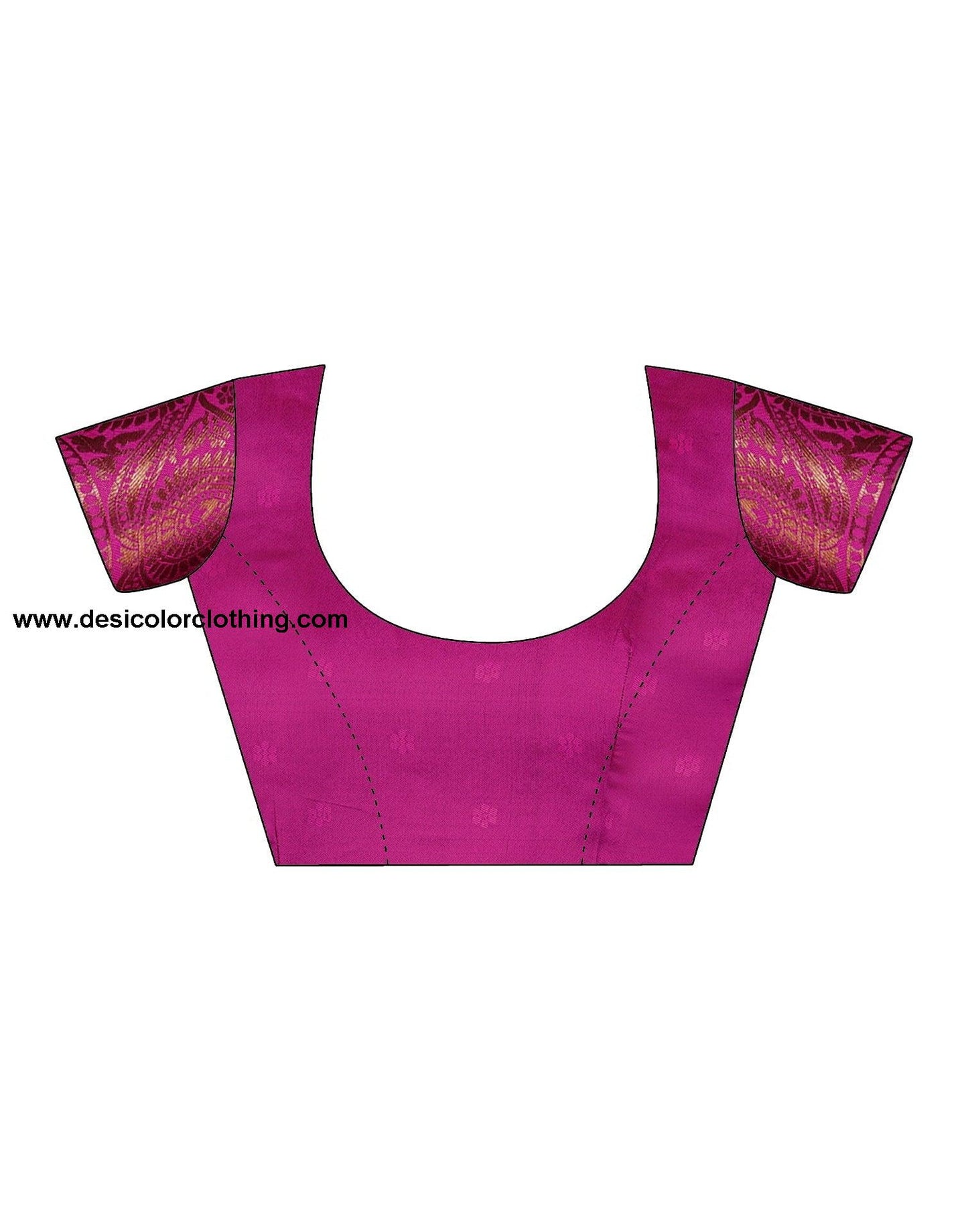 Blue And Pink Banarasi Silk Woven Saree With Tassels
