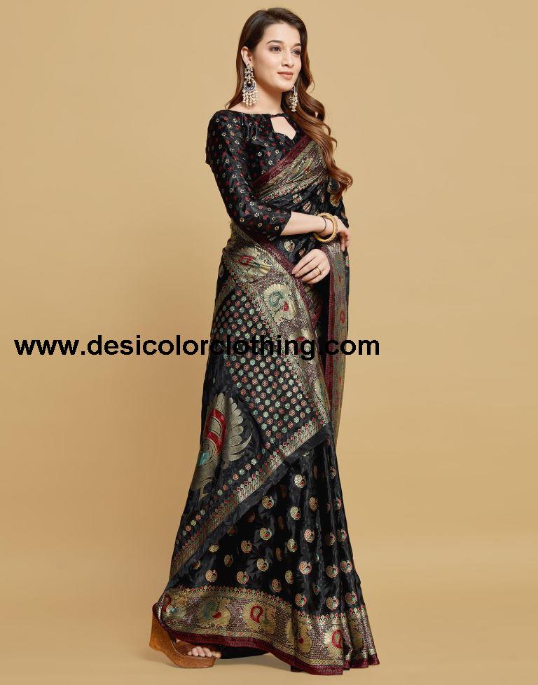 Black Silk Saree