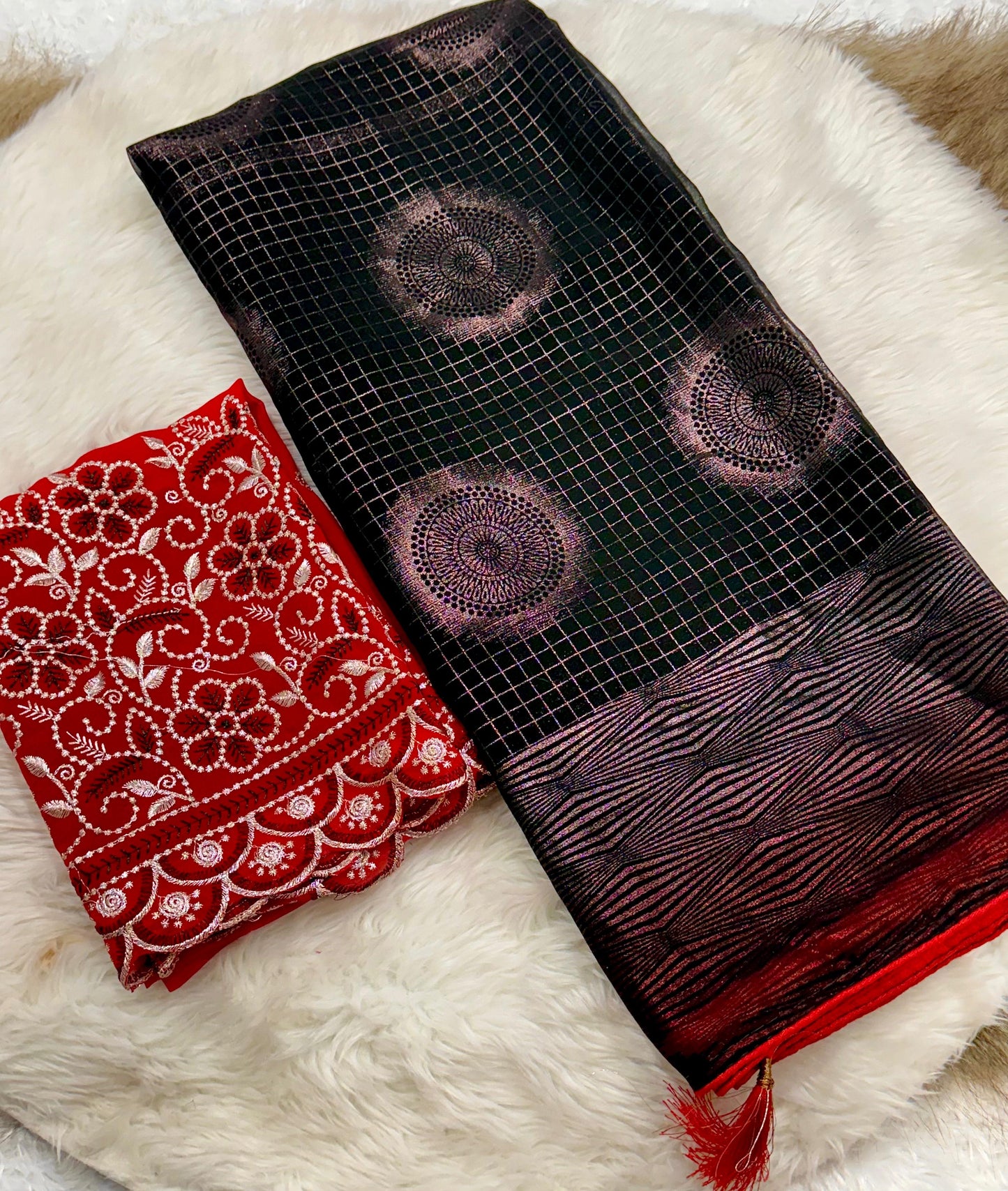 Product Image - Elegant Black Berry Georgette Saree