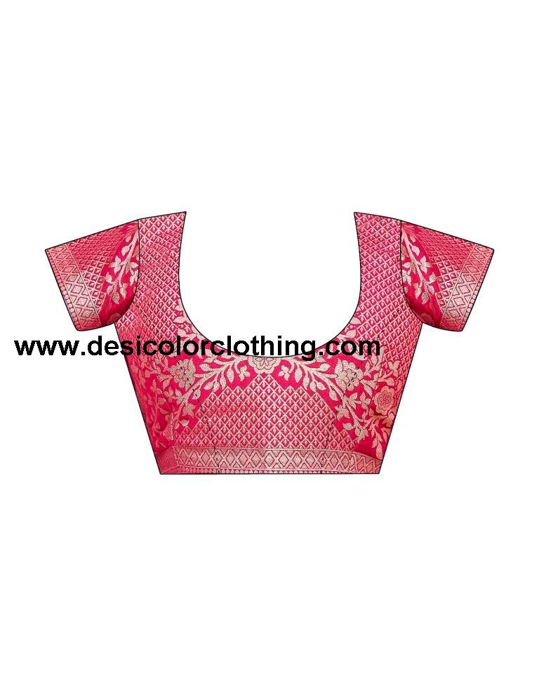 Pink Cotton Woven Saree